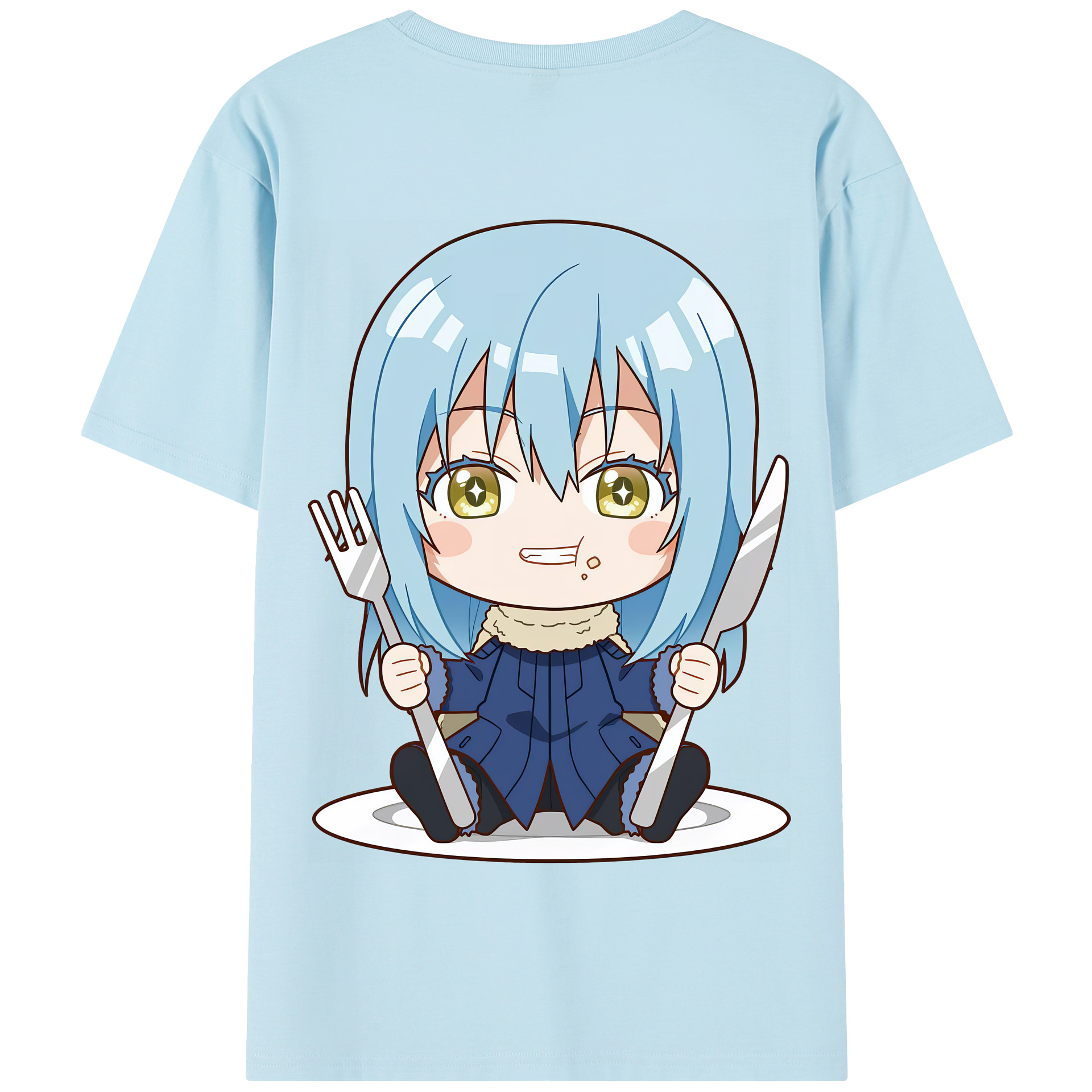 （画像用） 転スラ Regarding Reincarnated to Slime 綿100％半袖Tシャツ（背面プリント）